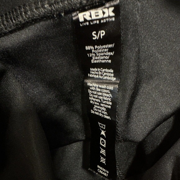 RBX Activewear Capri Tights Women’s Size S/P Black Stash Pocket w/Zipper Gym PGC - Picture 4 of 9